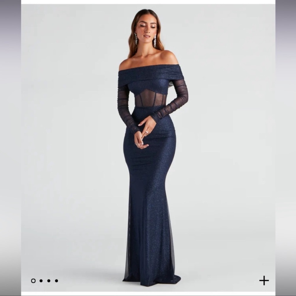 Navy long dress